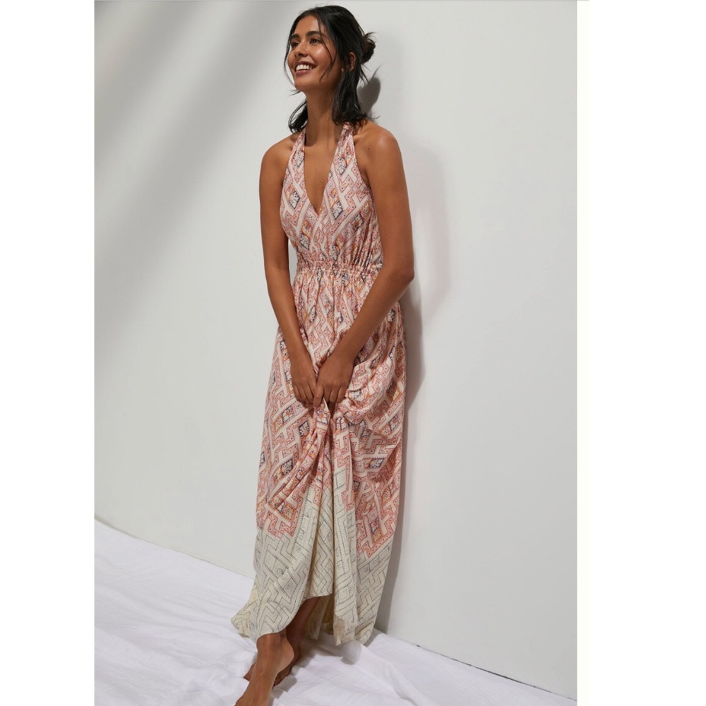Anthropologie Linden Smocked Midi Dress